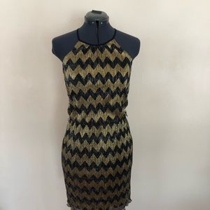 Gold and Black Shimmery Short Dress, SZ 4